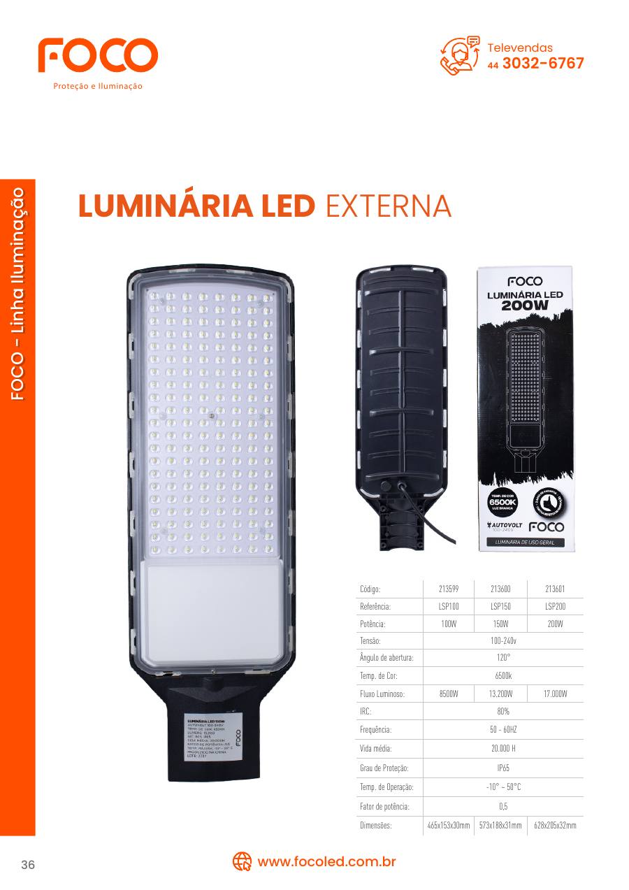 Luminária LED externa