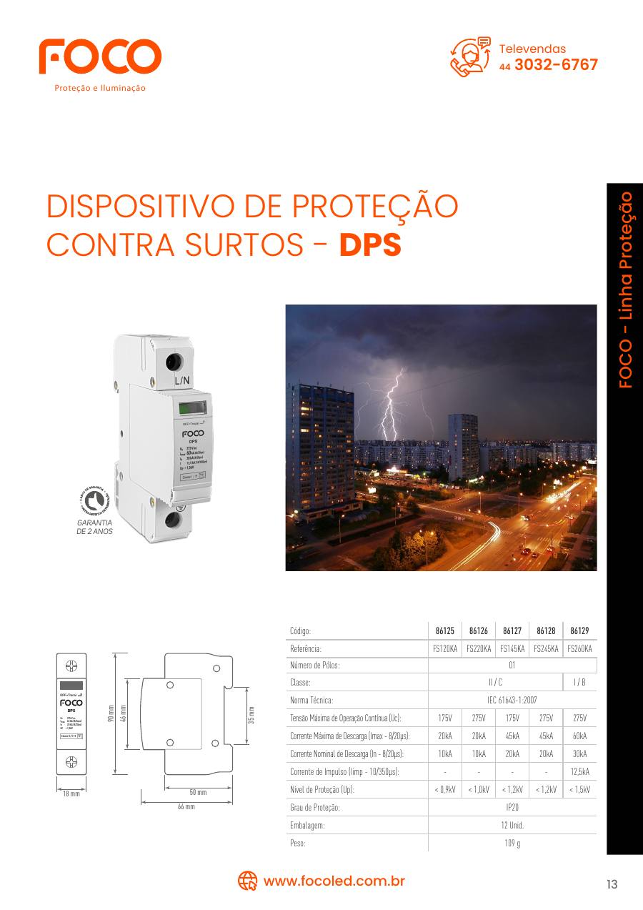 Dispositivo de proteção contra surtos (DPS)